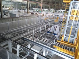 Automated conveying line